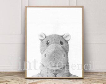 Hippo Art, Baby Print, Baby Animal, Animal Nursery, Hippo Print, Printable Hippo, Baby Room, Baby Art, Nursery Decor, Nursery Wall Art,Hippo