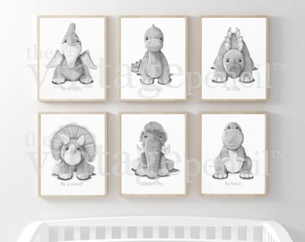 Decoración de dinosaurios, estampados de vivero de dinosaurios, estampados de dinosaurios bebés, arte de la pared de dinosaurios, impresiones de dinosaurios para vivero, vivero de dinosaurios, niño
