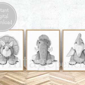 Dinosaur Art, Dinosaur Print, Boys Wall Art, Dinosaur Decor, Boy Nursery Set, Boys Room, Dinosaur Art Print, Dinosaur Drawings. Dinosaur, ,