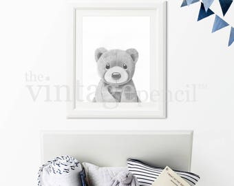 Baby Print, Baby Animal, Animal Nursery, Bear Print, Bear Cub, Printable Bear, Baby Room, Baby Art, Nursery Decor, Nursery Wall Art, Bear