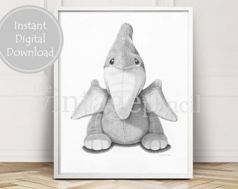 Dinosaurier Dekor, Kinderzimmer Dekor, Dinosaurier Kinderzimmer Drucke, Dinosaurier Print, Pterodactyl, Junge Kinderzimmer, Dinosaurier Wandkunst, Baby Dinosaurier, Junge Kunst