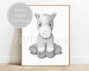 Horse Print, Horse Nursery Print, Animal Nursery Decor, Farm Nursery, Nursery Animal Print, Baby Horse, Nursery Decor, Printable Horse, Baby