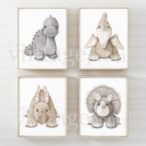 Prehistoric Animals, Boys Wall Art Set, Set of Four, Boy Nursery Art, Dinosaur Prints, Printable Dinosaur Prints, Digital Dinosaurs,Boy Art