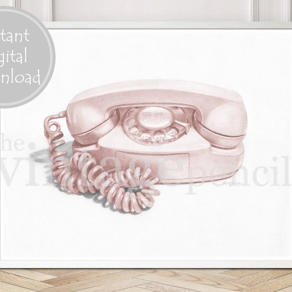 Teen Girl Decor, Teen Girl Wall Art, Phone Print, Office Decor, Office Wall Art,Office Art, Office Print, Phone Print, Princess Phone,