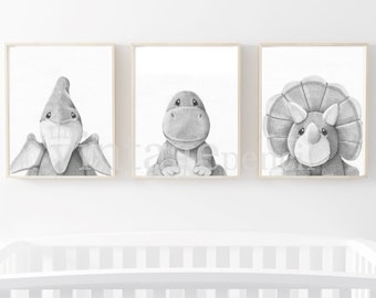 Dinosaur Art, Dinosaur Prints, Boys Wall Art, Dinosaur Decor, Boy Nursery Set, Boys Room,Dinosaur Art Print, Dinosaur Drawings, Dinosaur Art