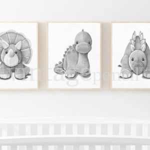 Dinosaur Prints, Boys Room Wall Art, Dinosaur Decor, Printable Dinosaur, Monochromatic Nursery, Prehistoric Animals,Black and White Dinosaur