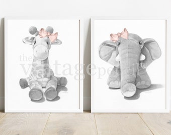 Nursery Wall Art, Nursery Art, Safari Nursery, Safari Animal, Zoo Animal, Giraffe Nursery, Elephant Nursery, Zoo Nursery, Baby Animal Prints