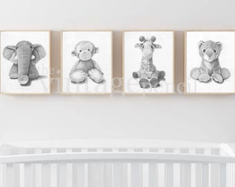 Kinderzimmer Tiere Drucke, Safari Kinderzimmer Drucke, Baby Tier Drucke, Safari Wandkunst, Tier Drucke für Kinderzimmer,Zoo Tier Kinderzimmer,Kinderzimmer Dekor