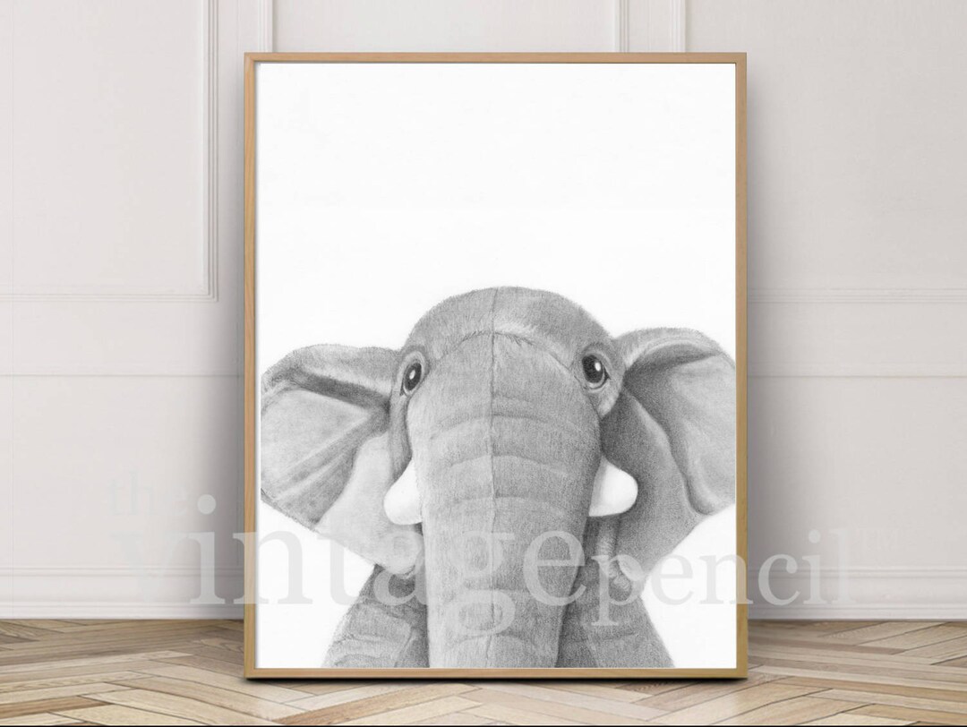 Elephant Nursery Decor, Nursery Animal Print, Elephant Print, Baby ...