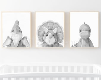 Dinosaur Decor, Boys Wall Art Set, Set of Three, Boys Wall Art, Dinosaur Prints, Printable Dinosaur Prints, Digital Dinosaurs,Boy Art