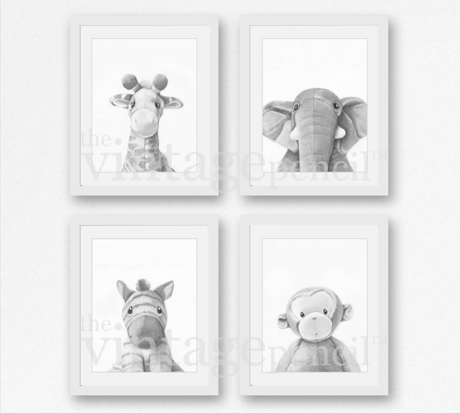 Nursery Prints Nursery Wall Art Set Set of Four Prints Set Etsy