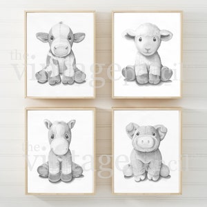 Baby Farm Animals, Childrens Wall Art, Kids Decor, Childrens Art Prints, Baby Animal Prints, Farm Nursery, Nursery Art Prints, Farmhouse Art