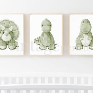 Green Dinosaur Room Decor, Dinosaur Prints, Dinosaur Art, Boy Nursery Set, Boys Room, Dinosaur Art Print, Dinosaur Drawings. Dinosaur, ,