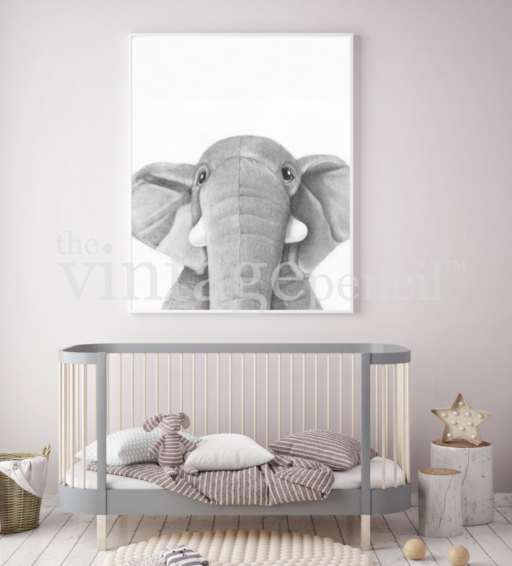 Elephant Nursery Decor Nursery Animal Print Elephant Print | Etsy