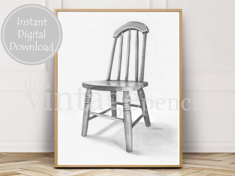 Kids Room Wall Art Playroom Art Kids Art Office Decor Chair Print Kids Furniture Childs Chair Childrens Chair Office Art Minimalist