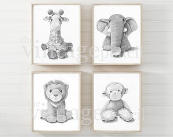 Decoración de guardería, Animal Prints de safari, Estampados de animales para bebés, Arte de pared de Safari, Estampados de animales para guardería, Animal prints de zoológico, Arte de pared de guardería