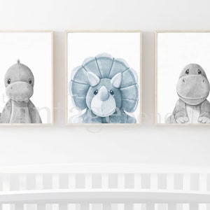 Dinosaur Decor, Boys Wall Art Set, Set of Three, Boys Wall Art, Dinosaur Prints, Printable Dinosaur Prints, Digital Dinosaurs,Boy Art