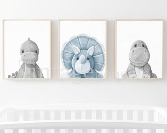 Dinosaur Decor, Boys Wall Art Set, Set of Three, Boys Wall Art, Dinosaur Prints, Printable Dinosaur Prints, Digital Dinosaurs,Boy Art