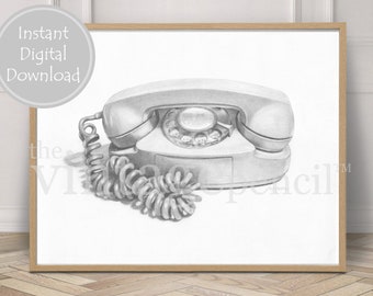 Office Decor, Office Wall Art, Teen Girl Wall Art, Office Art, Office Print, Phone Print, Teen Girl Room Decor, Princess Phone, Phone Art