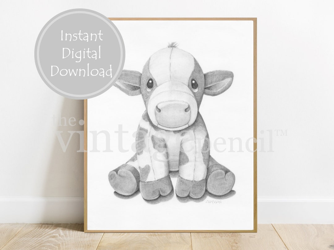 Cow Print, Nursery Decor, Farm Animal Art, Farm Nursery, Nursery Animal