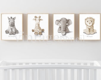 Safari Kinderzimmer Drucke, Baby Tiere, Kinder Druckbare Kunst, Baby Dekor, Set von Tier Drucke, Wandkunst für Baby, druckbare Kinderzimmer Kunst