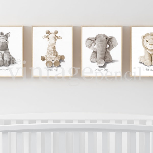 Safari Nursery Prints, Baby Animals, Kids Prints, Printable Art, Decoración infantil, Set of Animal Prints, Wall Art for Baby,Printable Nursery Art