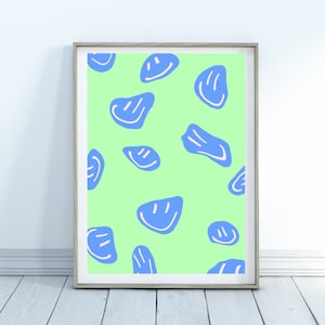 Melting Smileys Digital Print | Aesthetic Art, Cool Art, Digital Art, Trendy, Gradient Art, Mental Health, Gifts, Wall Art, Dorm Decor