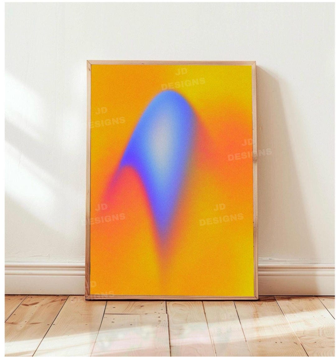 Bold Color Abstract Wall Art Printable, Gradient Aura Digital Download ...