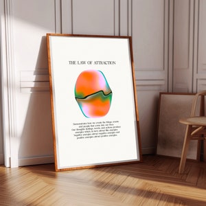 Ley de Atracción / Impresión Digital, Impresión Digital Minimalista, Arte Estético, Cartel, Estado de Ánimo, Arte de Pared, Crecimiento, Arte Espiritual, Degradado, Arte Orbe