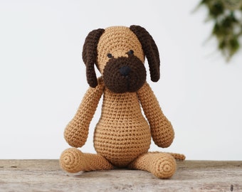 Gran Danés de ganchillo - Gran Danés de ganchillo terminado - Gran Danés Amigurumi - Peluche hecho a mano - Perro de peluche