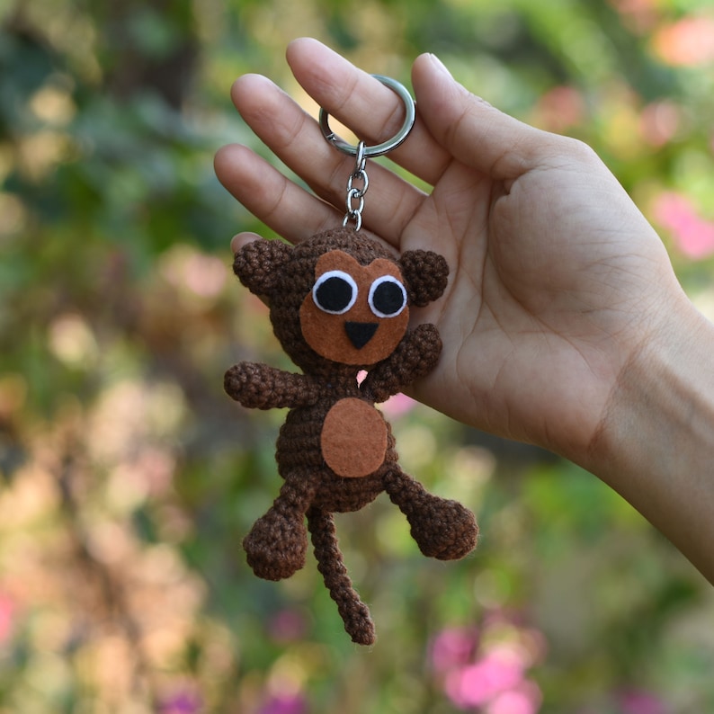 Crochet Monkey Keychain Crochet Keychain Amigurumi Monkey Etsy