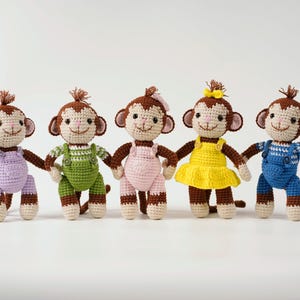 Virkad apa docka, handgjord amigurumi apa, söt gosedjursapa, plysch apa, babyshowerpresent, barnrumsdekor, mjukt virkat djur