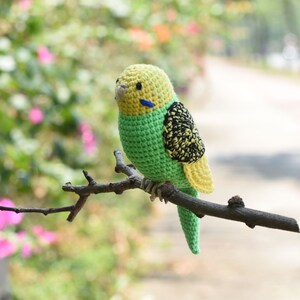 Amigurumi Budgie , Parakeet, Cockatiel Parrot, Cardinal Red Bird, Quaker Parrot Crochet Handmade Decorative Toy ,New Year bird lovers Green yellow budgie