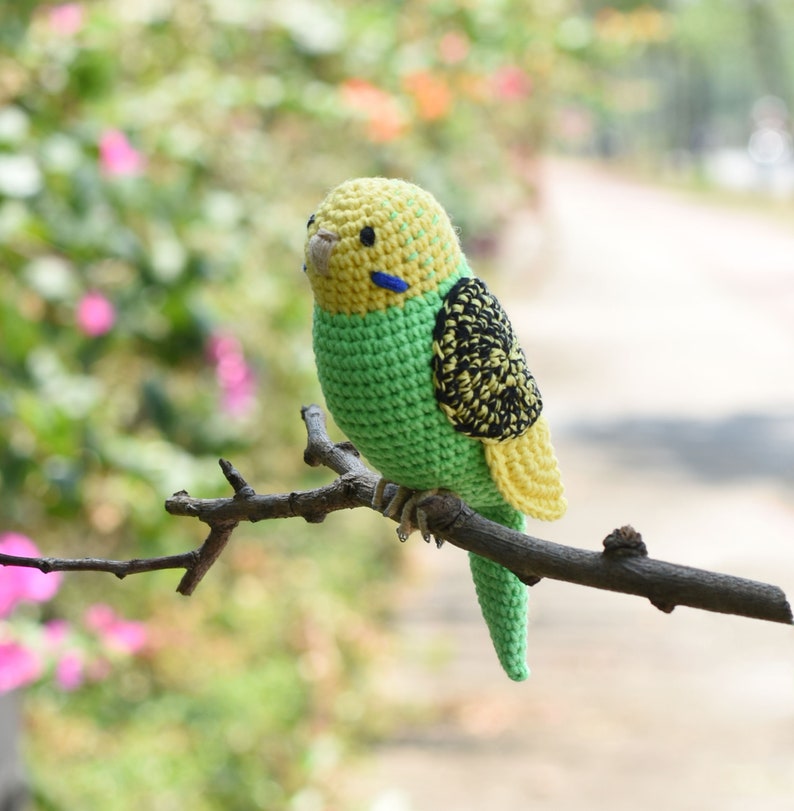 Amigurumi Budgie , Parakeet, Cockatiel Parrot, Cardinal Red Bird, Quaker Parrot Crochet Handmade Decorative Toy ,New Year bird lovers Green yellow budgie