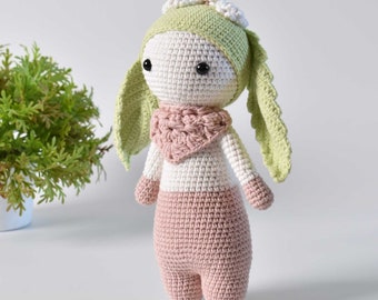 The Leaf- Eared Bunny Crochet Amigurumi - Bunny  Stuffed Crochet Gift - Rabbit Crochet Toy Baby Gift