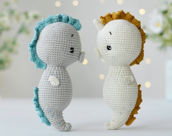 Crochet Sea Horse Stuffed Toy - Sea Horse Amigurumi Gift - Sea Animals Gift Idea