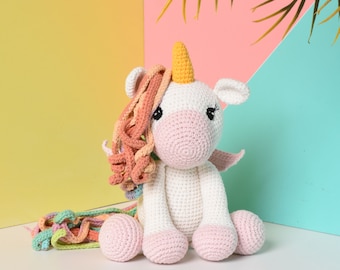 Amigurumi Unicorn, Pegasus Crochet Handmade, Pegasus Handmade Toy, Baby Gift, Baby Toy, High Quality