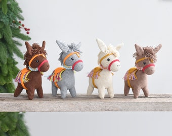 Donkey Amigurumi Gift - Finished Donkey Crochet Stuffed Animals - Farm Animals Crochet Collection