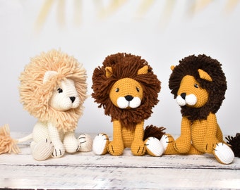 crochet safari wild handmade leo stuffed African animal doll Cute plush lion toy lion lover gift safari theme party infant toy