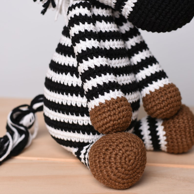 Rainbow Zebra Stuffed Crochet Muticolor Zebra Amigurumi Handmade Stuffed Zebra Gift Idea Zebra Soft Toy For Kids Baby Shower Gift image 10