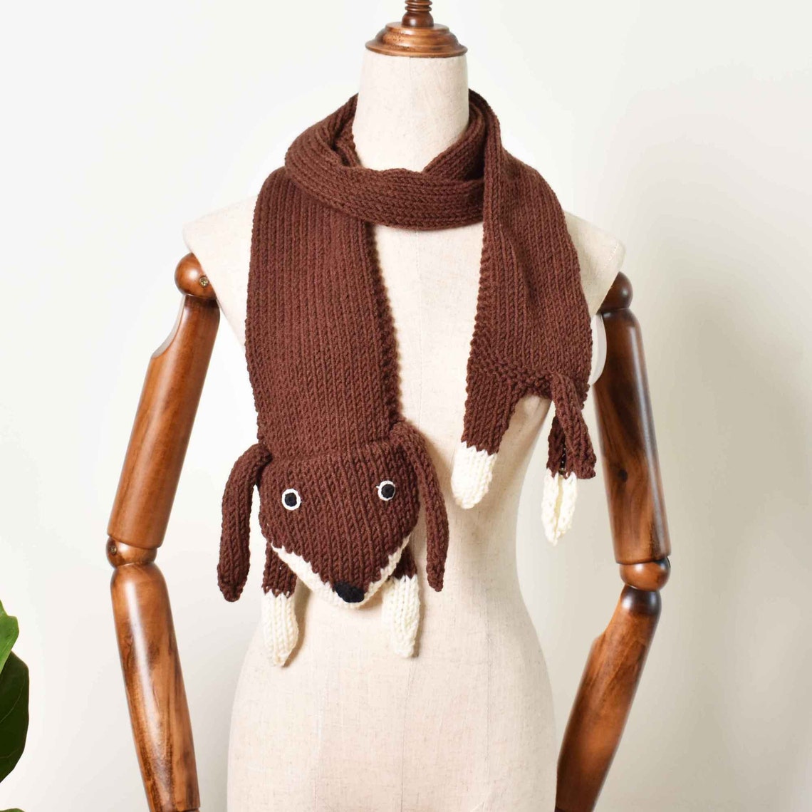 Knitted Dog Scarf Fun Animal Scarf Hand Knit Scarf Knit Etsy