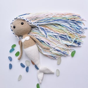 Mermaid Love Sea Crochet Animal Handmade Amigurumi Stuffed Kids Plush Toy Doll