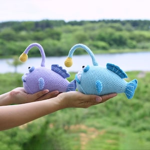 Crochet Angler Fish Plush Toy: Handmade Sea Creature Amigurumi