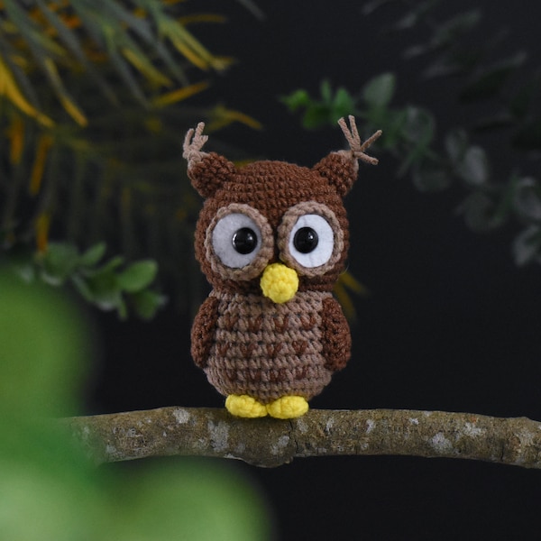 Jouet au crochet Petite chouette - Cadeau amigurumi en peluche chouette mignonne - Idée cadeau amateur de chouette