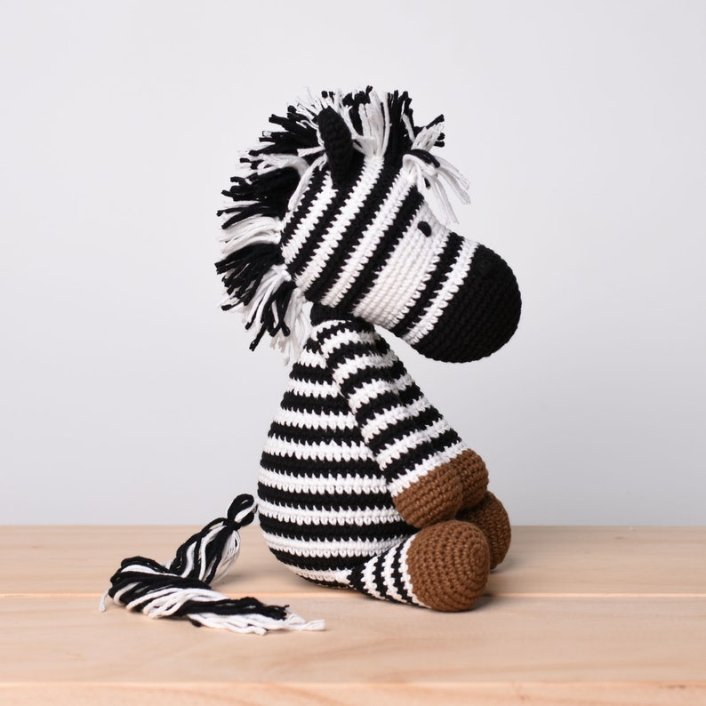 Rainbow Zebra Stuffed Crochet Muticolor Zebra Amigurumi Handmade Stuffed Zebra Gift Idea Zebra Soft Toy For Kids Baby Shower Gift Black-White Zebra