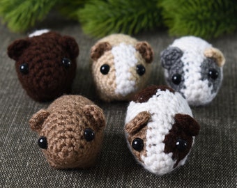 Gehaakte cavia knuffel: handgemaakt amigurumi-speelgoed - aangepaste kleuren