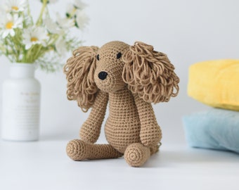 Finished Cocker Spaniel Crochet Toy -  Amigurumi Cocker Spaniel Stuffed Dog - Huggable Cocker Spaniel Dog Toy