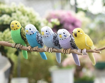 Budgies Bird Crochet Amigurumi - Budgerigar Bird Stuffed Handmade Gift - Bird Lover Gift