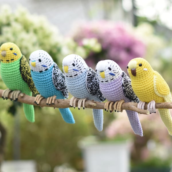 Budgies Bird Crochet Amigurumi - Budgerigar Bird Stuffed Handmade Gift - Bird Lover Gift