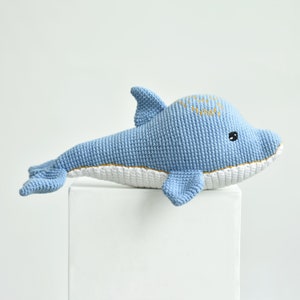Crochet Dolphin Stuffed Animal: Blue Amigurumi Toy